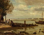 尤金 布丹 : Honfleur, the Shore